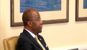 This photo shows Mayor Johnny Dupree Hattiesburg instructing the council to suspend the rules.