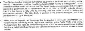 A portion of Nicholson and Associates Investigative Summary into the Public Works Department.