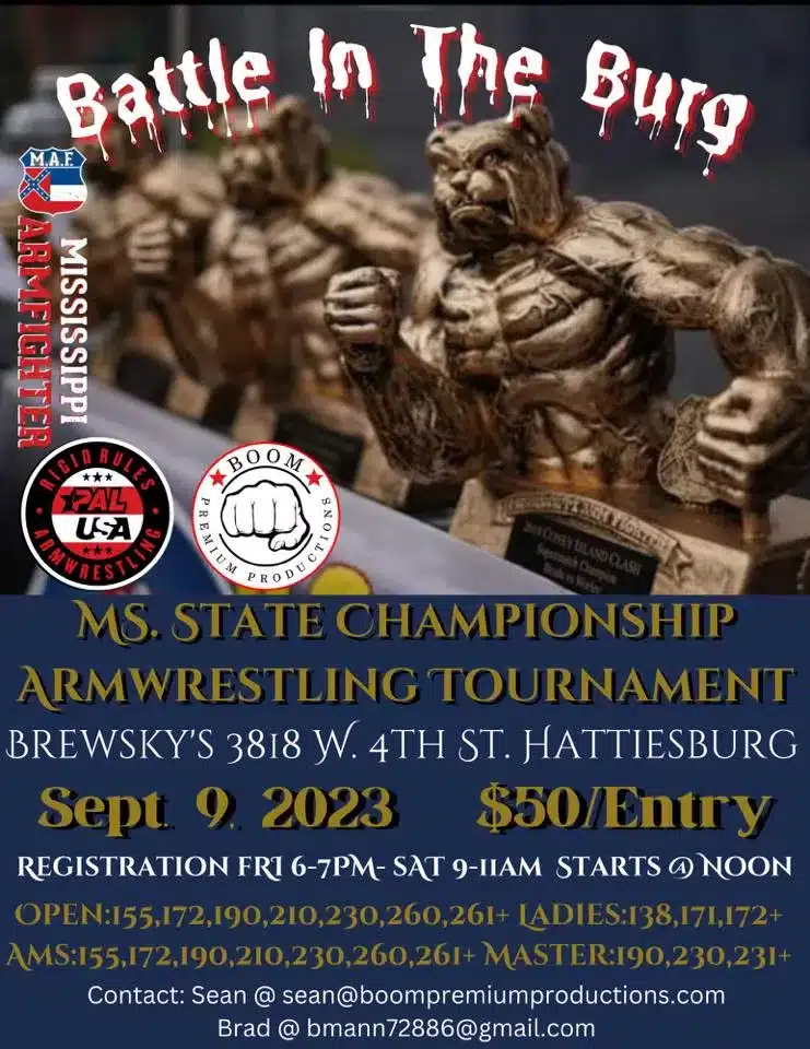 Mississippi State Championship Armwrestling Tournament Hattiesburg