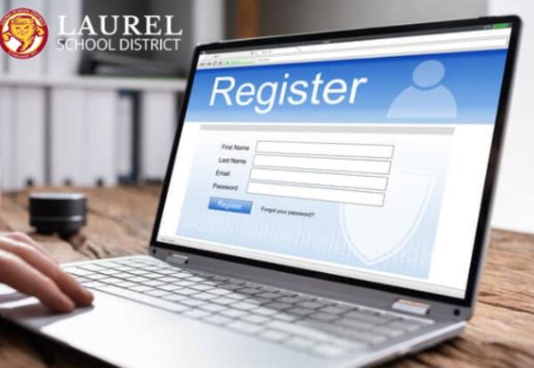Laptop computer, Register is on the screen.